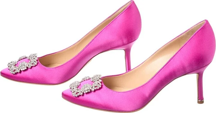 Manolo Blahnik Hangisi 70 Satin Pump (Authentic Pre-Loved) - Image 2