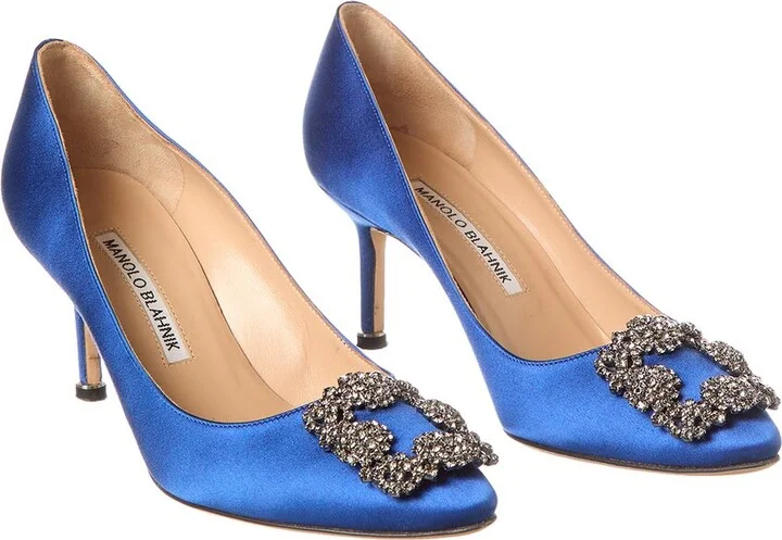 Manolo Blahnik Hangisi 70 Satin Pump (Authentic Pre-Loved)