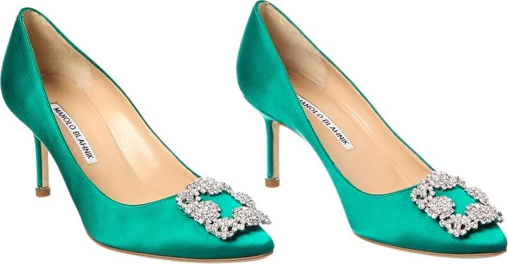 Manolo Blahnik Hangisi 70 Satin Pump (Authentic Pre-Loved)
