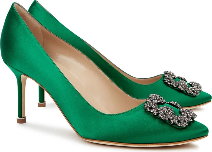 Manolo Blahnik Hangisi 70 Satin Pumps - Image 2