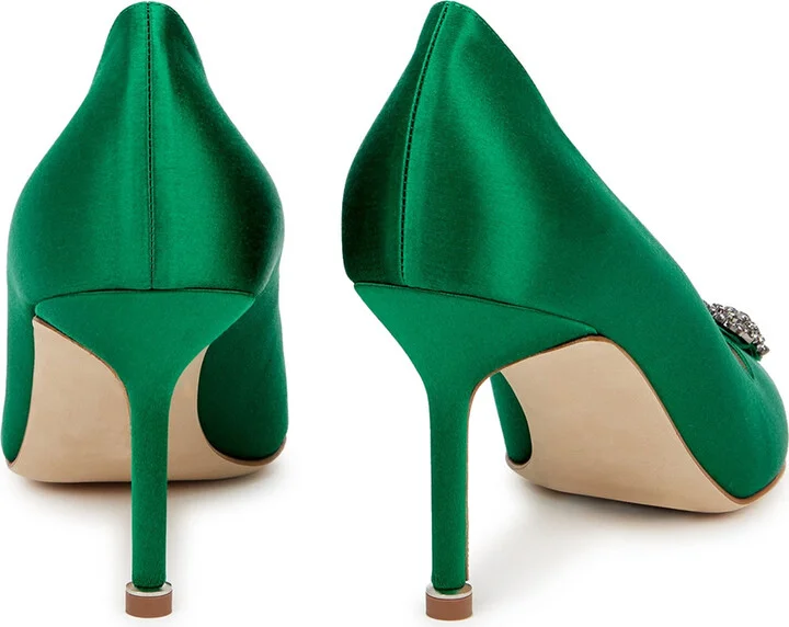 Manolo Blahnik Hangisi 70 Satin Pumps - Image 3