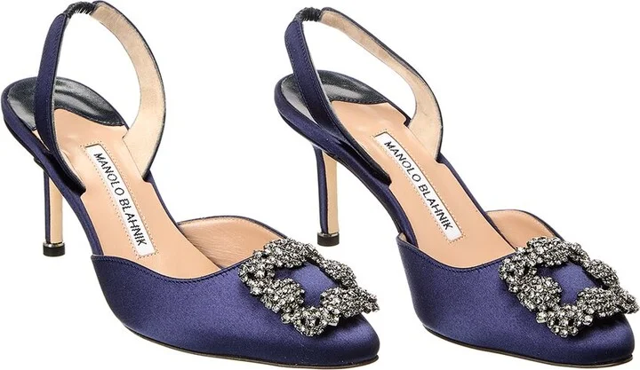 Manolo Blahnik Hangisi 70 Satin Slingback Pump (Authentic Pre-Loved)
