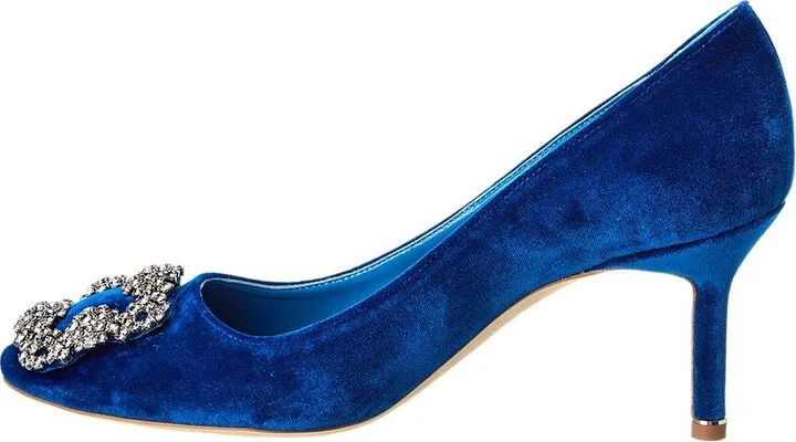 Manolo Blahnik Hangisi 70 Velvet Pump - Image 2