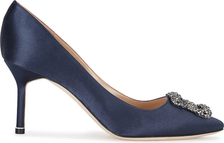 Manolo Blahnik Hangisi 75 Silk-satin Pumps