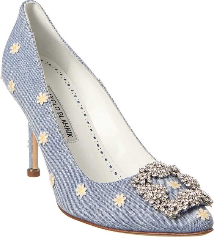Manolo Blahnik Hangisi 90 Chambray Pump