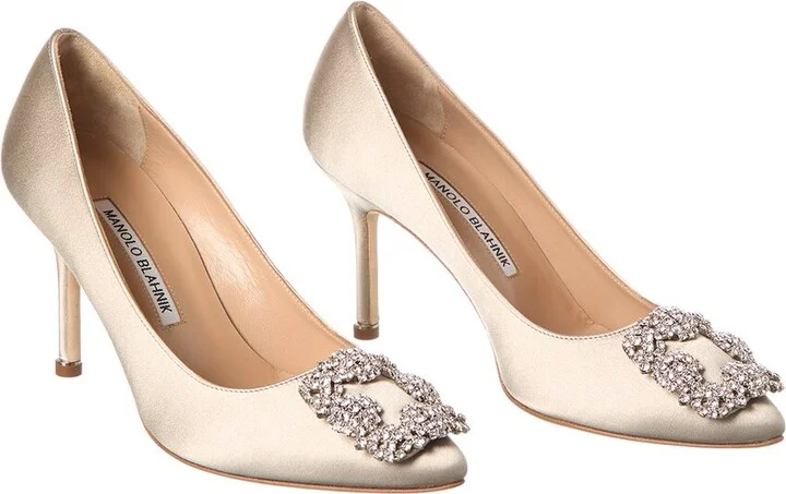 Manolo Blahnik Hangisi 90 Satin Pump (Authentic Pre-Loved)