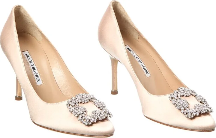 Manolo Blahnik Hangisi 90 Satin Pump (Authentic Pre-Loved)