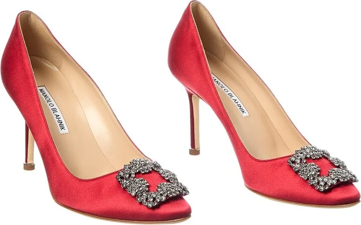Manolo Blahnik Hangisi 90 Satin Pump (Authentic Pre-Loved)