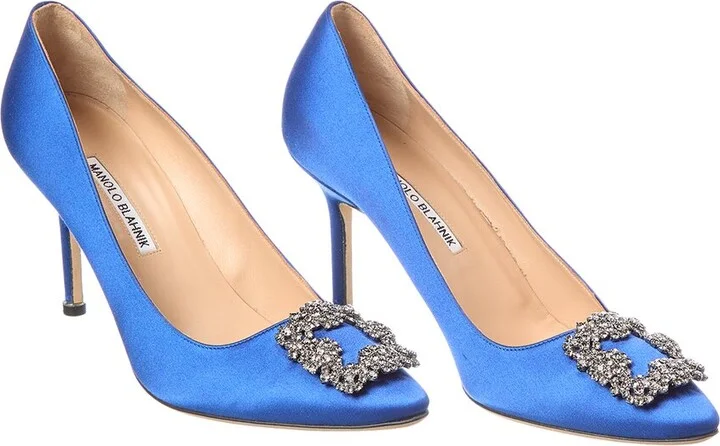Manolo Blahnik Hangisi 90 Satin Pump (Authentic Pre-Loved)
