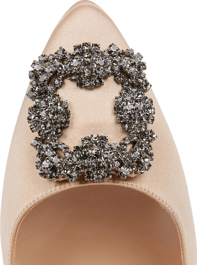 Manolo Blahnik Hangisi 90 Silk-satin Pumps - Image 8