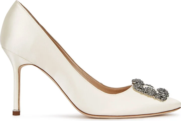Manolo Blahnik Hangisi 90 Silk-satin Pumps