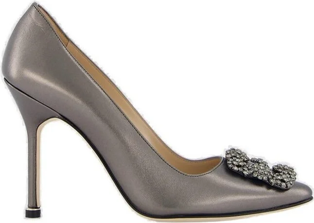 Manolo Blahnik Hangisi Buckle Embellished Pumps