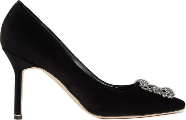 Manolo Blahnik Hangisi Embellished Buckle Pumps