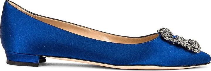 Manolo Blahnik Hangisi Flat in Blue