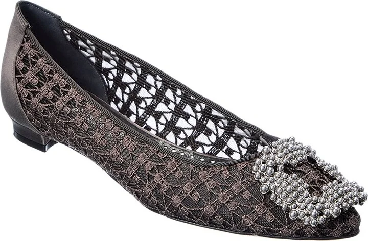 Manolo Blahnik Hangisi Lace Flat