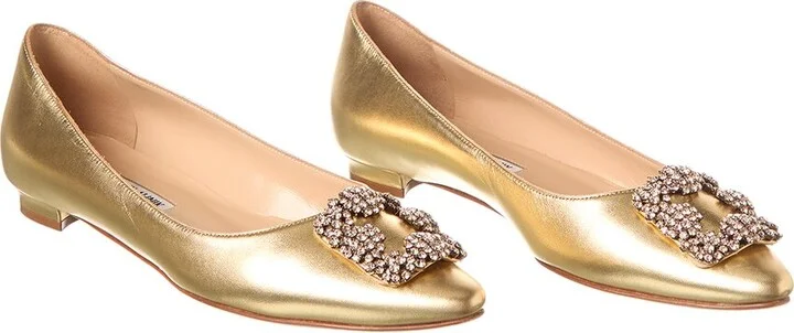 Manolo Blahnik Hangisi Leather Flat (Authentic Pre-Loved)