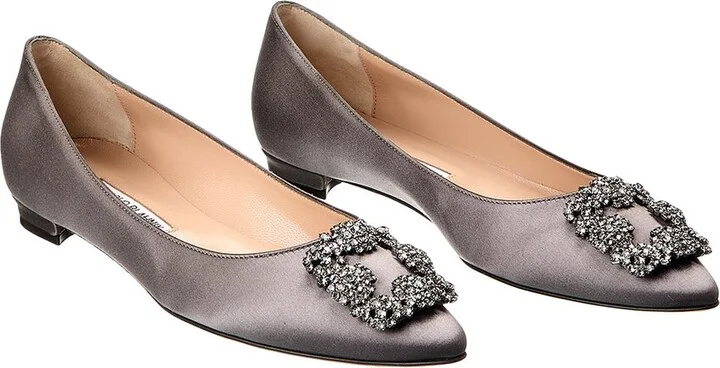 Manolo Blahnik Hangisi Satin Flat (Authentic Pre-Loved)