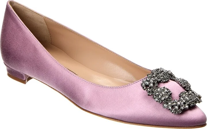 Manolo Blahnik Hangisi Satin Flat