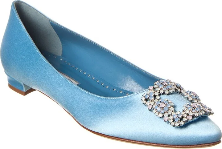 Manolo Blahnik Hangisi Satin Flat