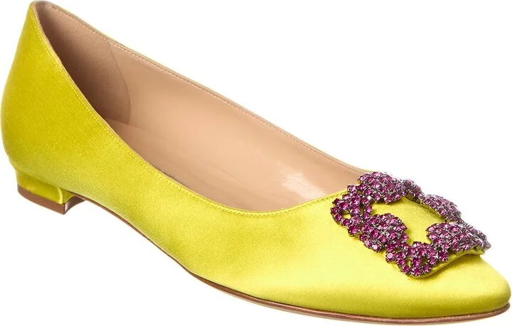 Manolo Blahnik Hangisi Satin Flat