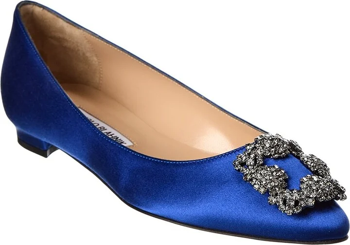 Manolo Blahnik Hangisi Satin Flat