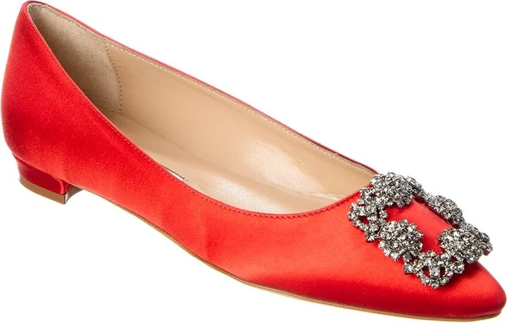 Manolo Blahnik Hangisi Satin Flat