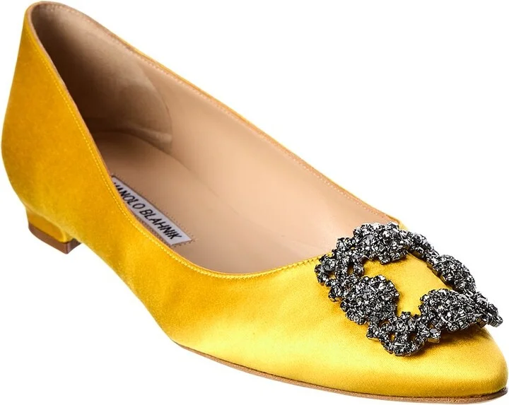 Manolo Blahnik Hangisi Satin Flat