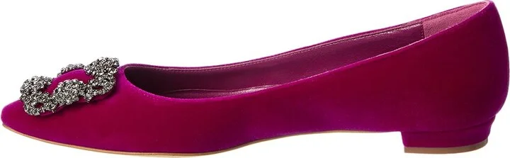 Manolo Blahnik Hangisi Velvet Flat - Image 2