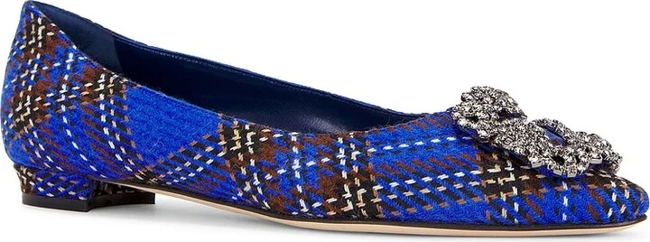 Manolo Blahnik Hangisi Wool Flat in Royal - Image 2