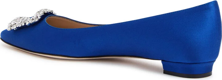 Manolo Blahnik Hangisiflat 10 Silk-satin Flats - Image 2