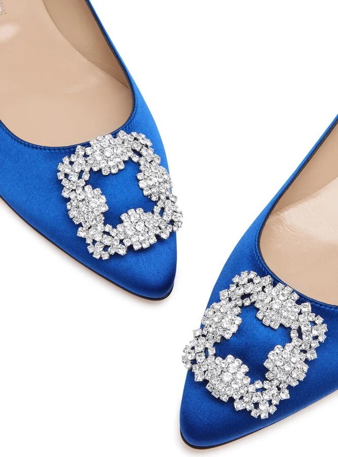 Manolo Blahnik Hangisiflat 10 Silk-satin Flats - Image 3