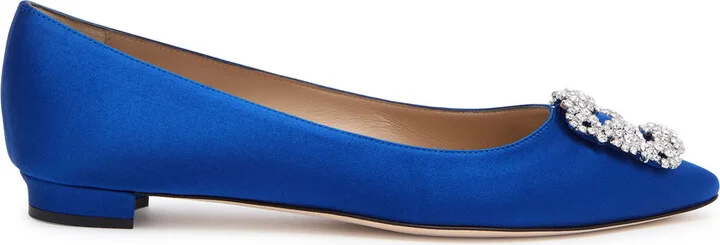 Manolo Blahnik Hangisiflat 10 Silk-satin Flats