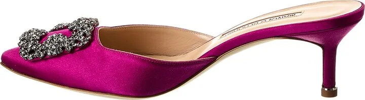 Manolo Blahnik Hangisimu 50 Satin Mule - Image 2