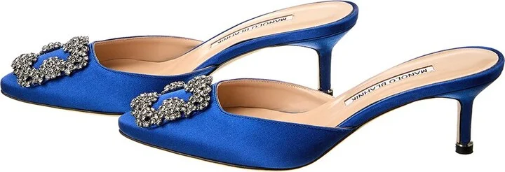 Manolo Blahnik Hangisimu 50 Satin Pump (Authentic Pre-Loved) - Image 2