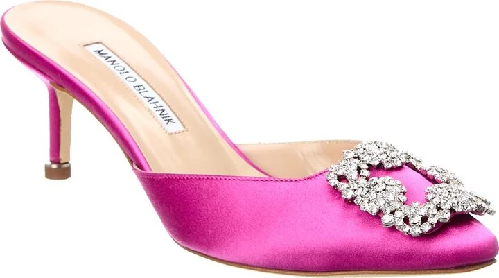 Manolo Blahnik Hangisimu 50 Satin Slingback Pump