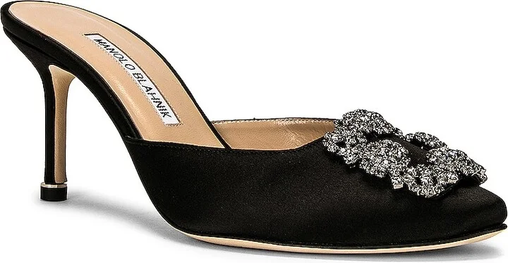 Manolo Blahnik Hangisimu 70 Mule in Black - Image 2