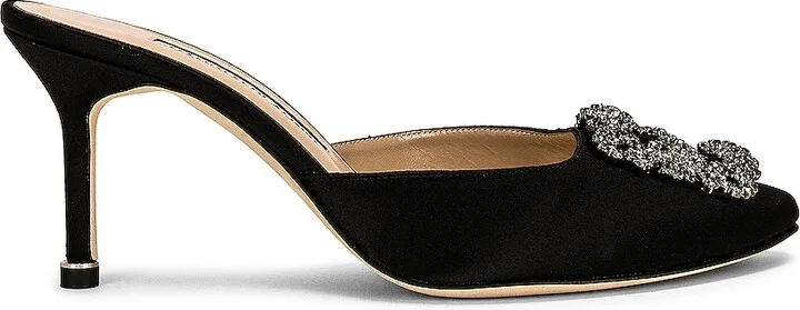 Manolo Blahnik Hangisimu 70 Mule in Black