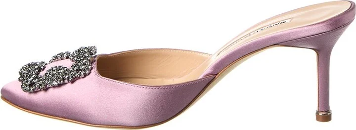 Manolo Blahnik Hangisimu 70 Satin Mule - Image 2