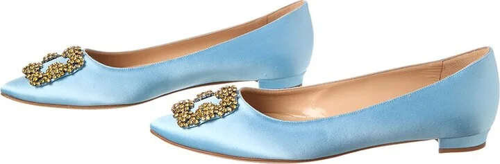 Manolo Blahnik Hangisimu Satin Flat (Authentic Pre-Loved) - Image 2