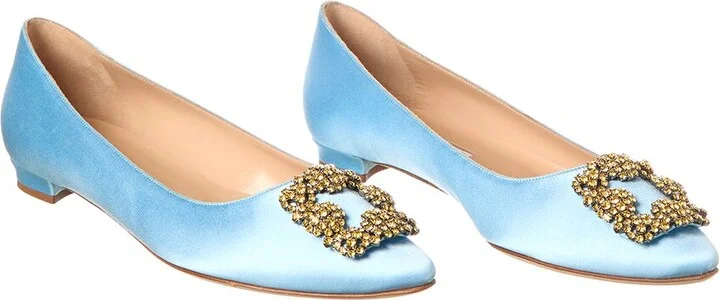 Manolo Blahnik Hangisimu Satin Flat (Authentic Pre-Loved)