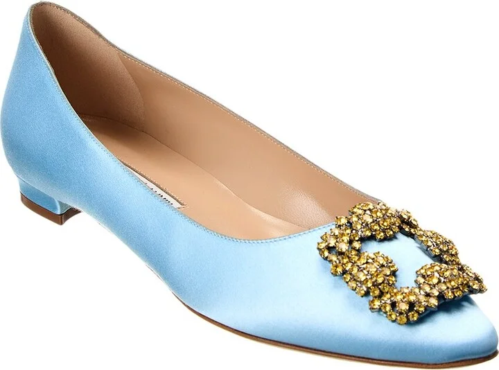 Manolo Blahnik Hangisimu Satin Flat