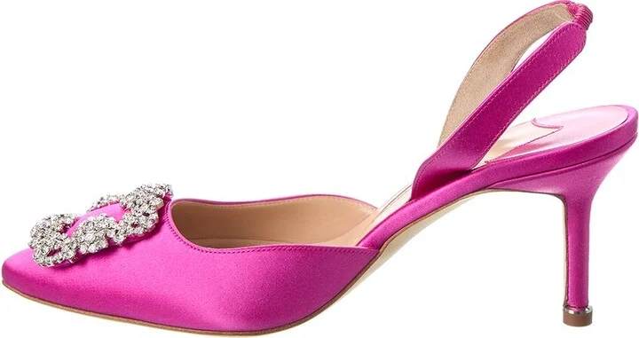 Manolo Blahnik Hangisli 70 Satin Slingback Pump - Image 2