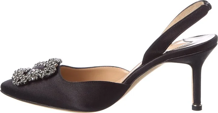 Manolo Blahnik Hangisli 70 Satin Slingback Pump - Image 2