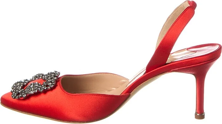 Manolo Blahnik Hangisli 70 Satin Slingback Pump - Image 2
