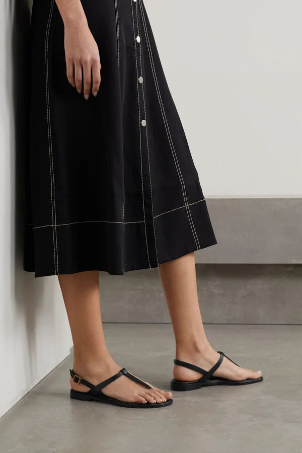 Manolo Blahnik - Hata Leather Slingback Sandals - Black - Image 2