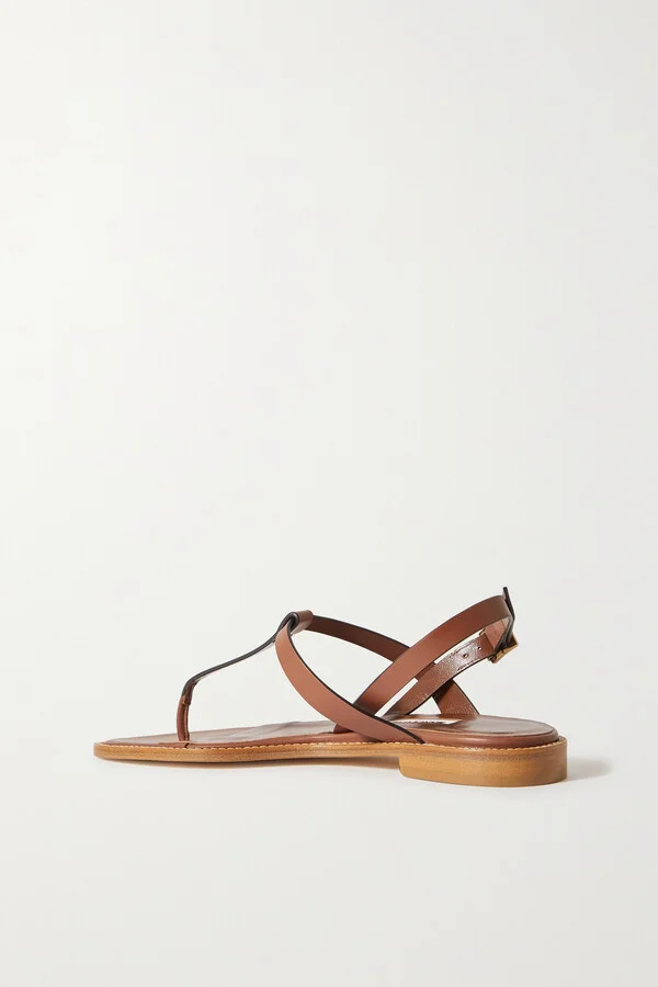 Manolo Blahnik - Hata Leather Slingback Sandals - Brown - Image 3