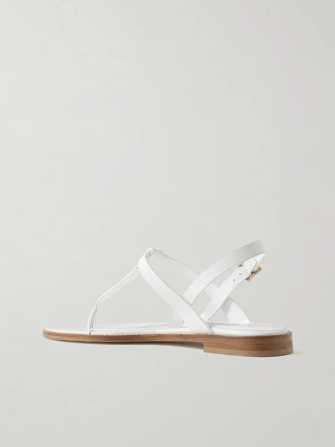 Manolo Blahnik - Hata Leather Slingback Sandals - White - Image 3