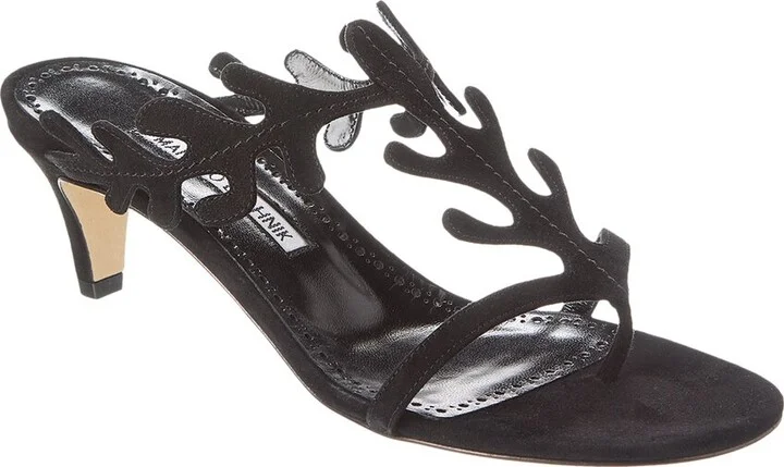 Manolo Blahnik Hidrag 50 Suede Mule