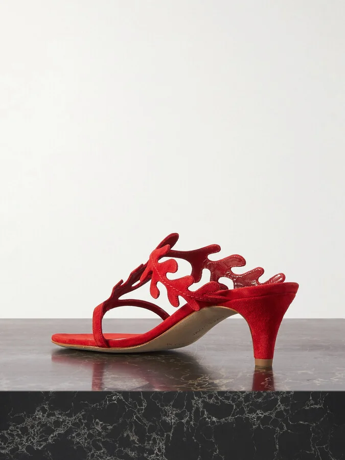 Manolo Blahnik - Hidrag 50 Suede Mules - Red - Image 3