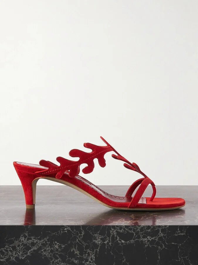 Manolo Blahnik - Hidrag 50 Suede Mules - Red
